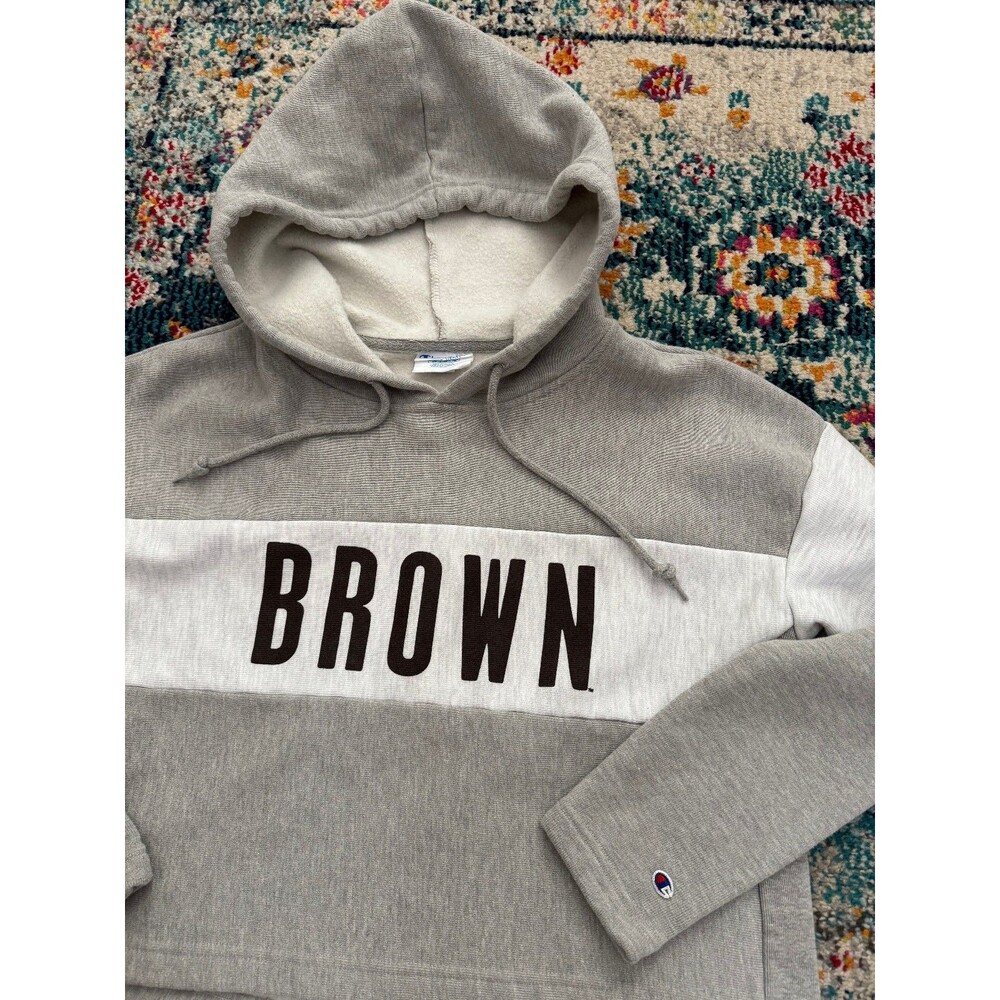 Champion Reverse Weave Brown University Cropped‎ Hoodie Size Small Ivy League